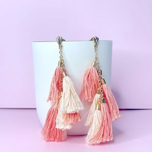 Pink Tassel Earrings